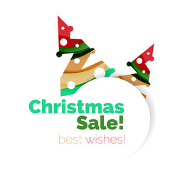 Christmas and New Year geometric banner with text