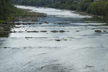 Mountain beautiful River in the Carpathians