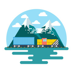 Obraz premium Transport flat Background. Perfect flat Train. Vector