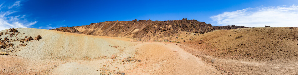 Fototapeta na wymiar Desert Landscape in Volcan Teide National Park, Tenerife, Canary Island, Spain