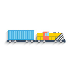 Flat Design locomotive Isolated on white Background. Vector