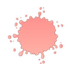 Fototapeta na wymiar Splash of pink sweet bubble gum. Banner with bubblegum burst. Funny cartoon design. Abstract vector illustration with spot or blob isolated on white background.