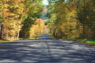 Winding scenic drive upstate New York. The Catskills are one of the most popular destinations for scenic drives, bike trails, foliage and nature lovers 