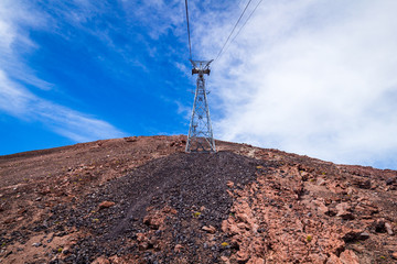 Cableway on the volcano Teide in Tenerife island - Canary Spain