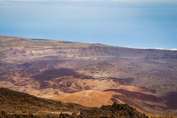 Landscape view from the top of volcano Teide