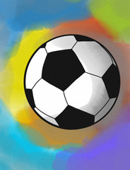 Football on colorful background illustration