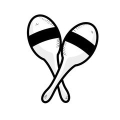 hand drawing maraca music instrument vector illustration eps 10