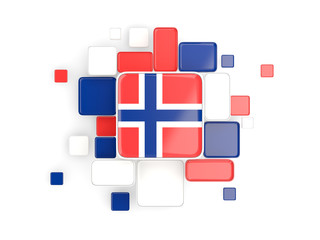 Flag of norway, mosaic background