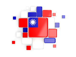 Flag of republic of china, mosaic background