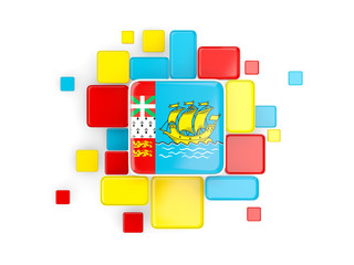 Flag of saint pierre and miquelon, mosaic background