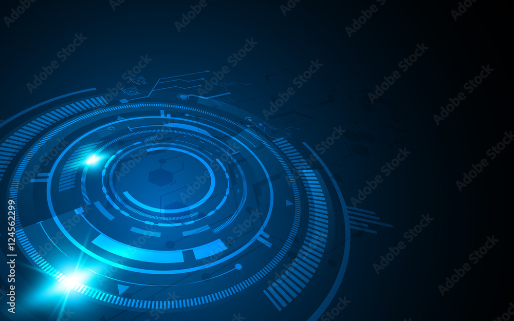 Poster vector background abstract hi tech circular innovation pattern concept design