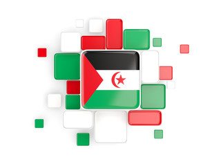 Flag of western sahara, mosaic background