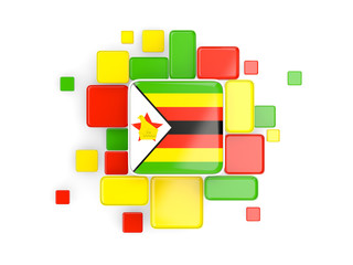Flag of zimbabwe, mosaic background