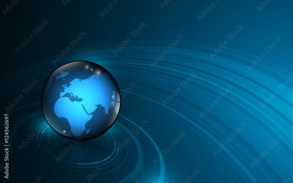 Poster vector global innovation hi tech pattern design background