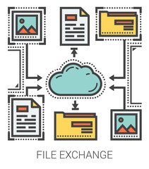 File exchange line infographic.