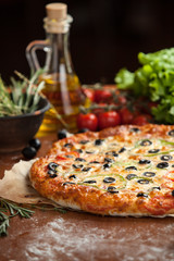 vegetable pizza on the table