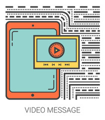 Video message line infographic.