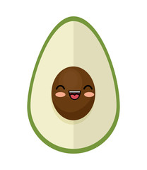 kawaii cute avocado funny icon vector illustration eps 10