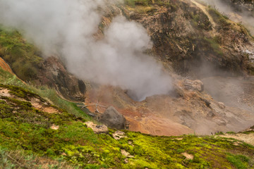 Eruption Bolshoy Big Geyser in Valley of Geysers.