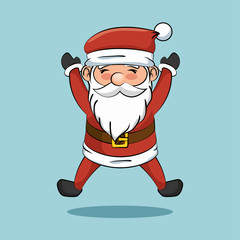 cartoon cheerful santa claus icon vector illustration eps 10