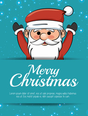 merry christmas card santa claus happy vector illustration eps 10