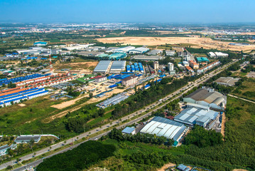Fototapeta premium Industrial estate residential land development in Asia