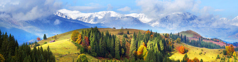 Panele Szklane  Jesień i zima w górach