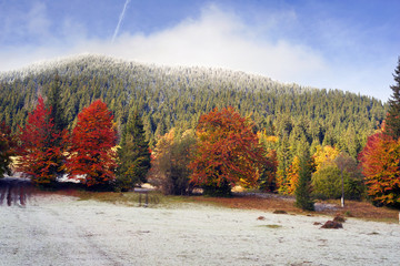 Autumn and winter in the mountains