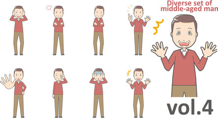 Diverse set of middle-aged man , EPS10 vector format vol.4