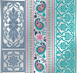 wedding card design, paisley floral pattern , India