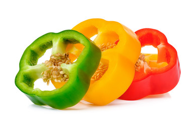 Slice pepper isolated on the white background