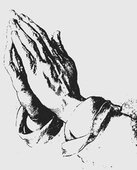 Fototapeta premium Praying hands illustration / Albrecht Dürer [vector]
