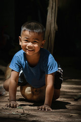 Happy joyful little boy,Bright smile of a child.