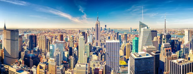 Deurstickers New York Luchtfoto van New York City Manhattan