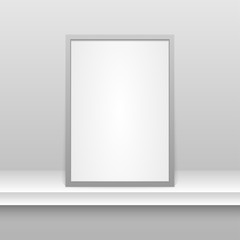 Photo frame on the shelf. Eps 10.