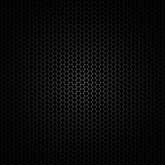 Black and gray carbon background with hexagons. 