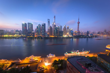 Fototapeta na wymiar China Shanghai skyline in the morning