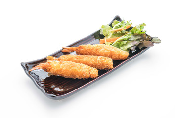  batter-fried prawns on white