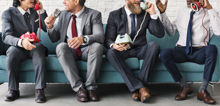 Business Workers Corporate Sitting Concept