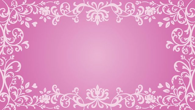 Growing floral frame - Pink color