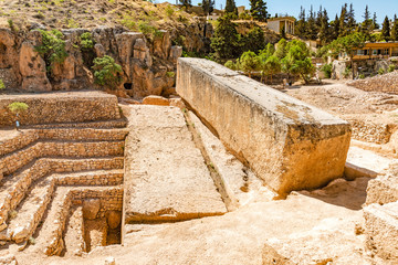 Hajar al Hibla at Baalbek in Lebanon. It is located about 85 km northeast of Beirut and about 75 km...