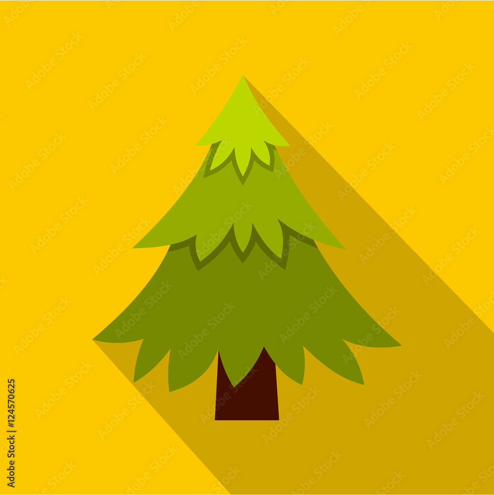 Poster fir tree icon. flat illustration of fir tree vector icon for web isolated on yellow background