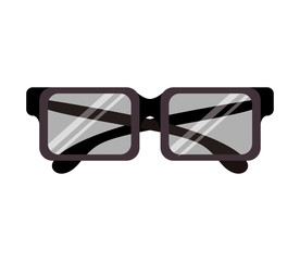 graphic with square glasses lens vector illustration