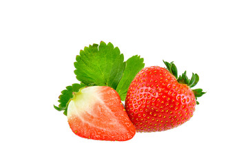 Strawberry on a white background with clipping path
