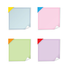 Set of blank note paper vector.