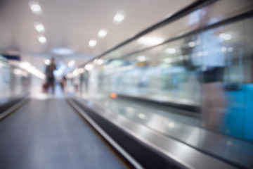 Moving Walkway At Airport in Shanghai,China.
