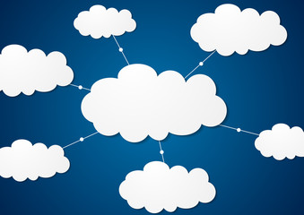 Clouds server communication tech vector design