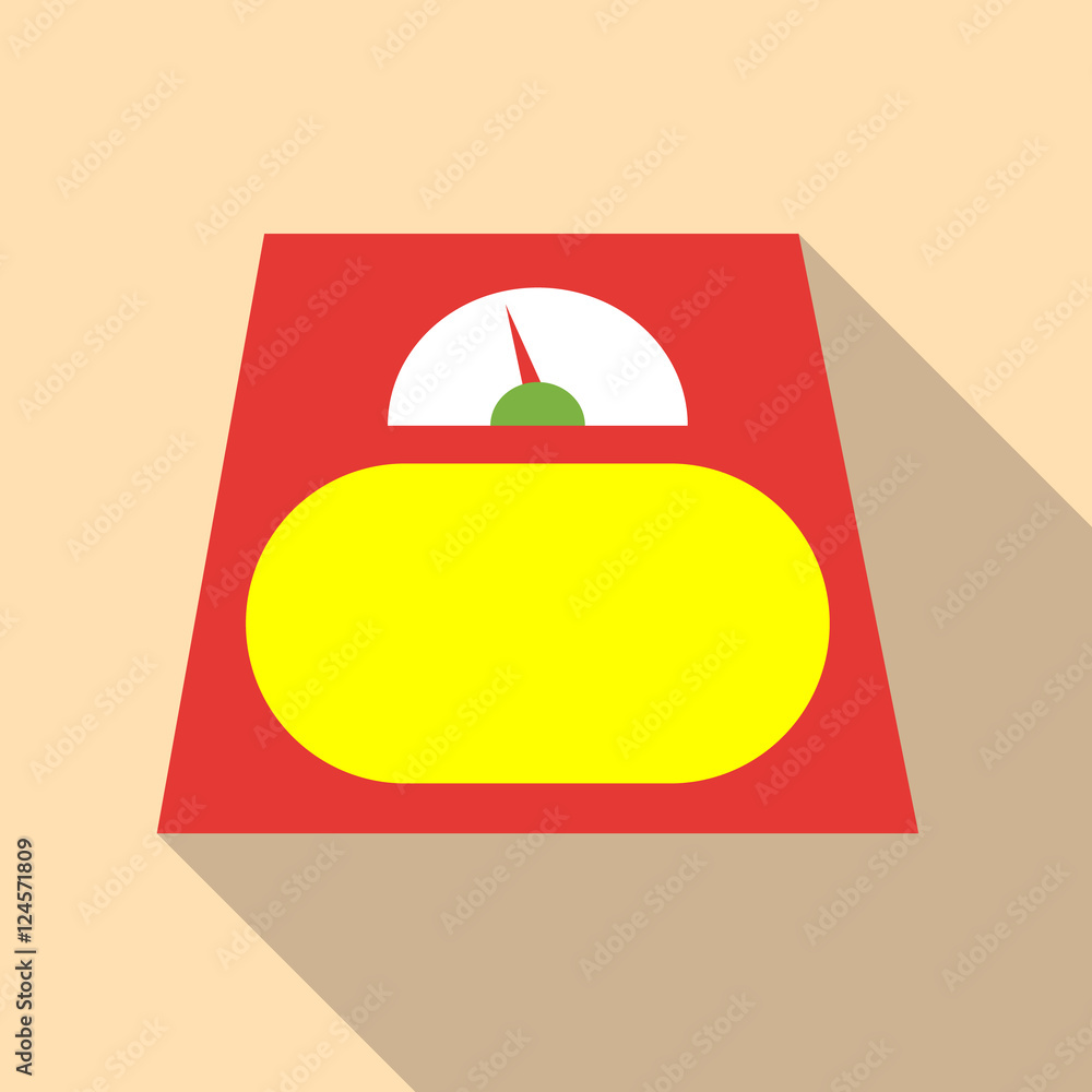 Poster scale icon. flat illustration of scale vector icon for web