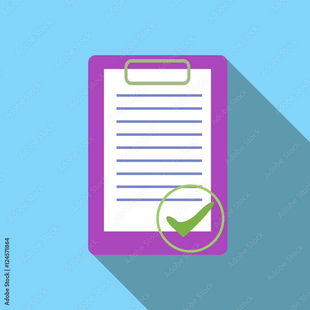 Poster document is ready icon. flat illustration of document is ready vector icon for web