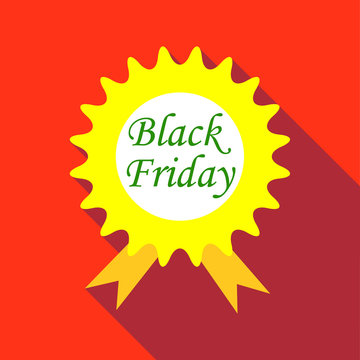 Tag black friday icon. Flat illustration of tag black friday vector icon for web